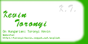 kevin toronyi business card